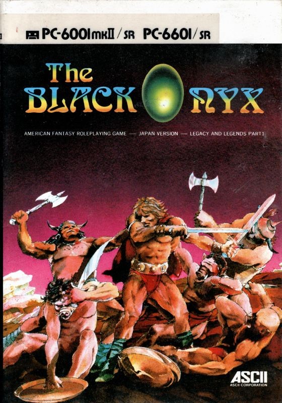 The box art for the PC-6001/PC-6601 version of The Black Onyx (1984) with the original logo visible