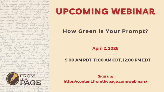 UPCOMING WEBINAR
How Green Is Your Prompt?
April 2, 2026
9:00 AM PDT, 11:00 AM CDT, 12:00 PM EDT